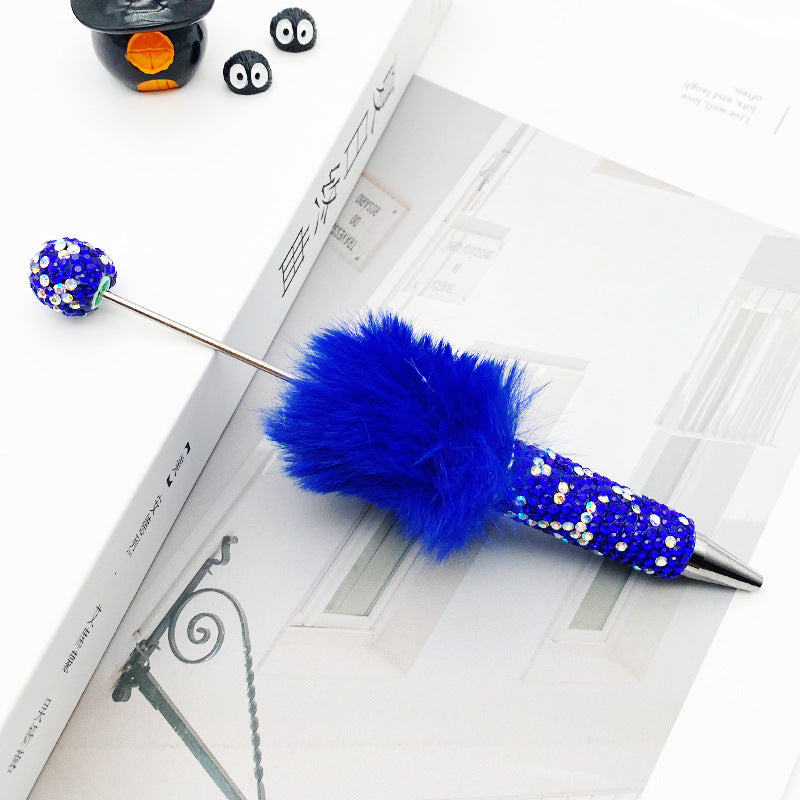 Wholesale wholesale beadable pens Creative plush full of diamond beads